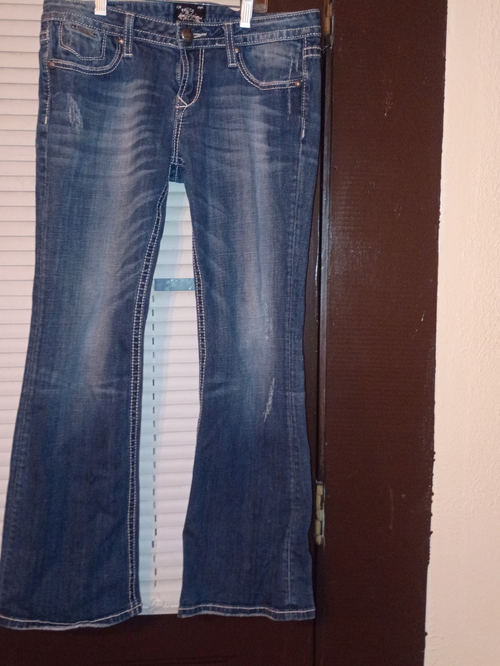 Express Women's Dark Blue Flared Jeans